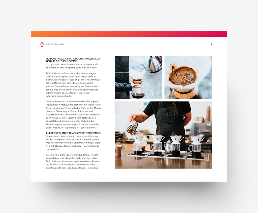 Horizontal Brochure – Text and 3-Photo Grid