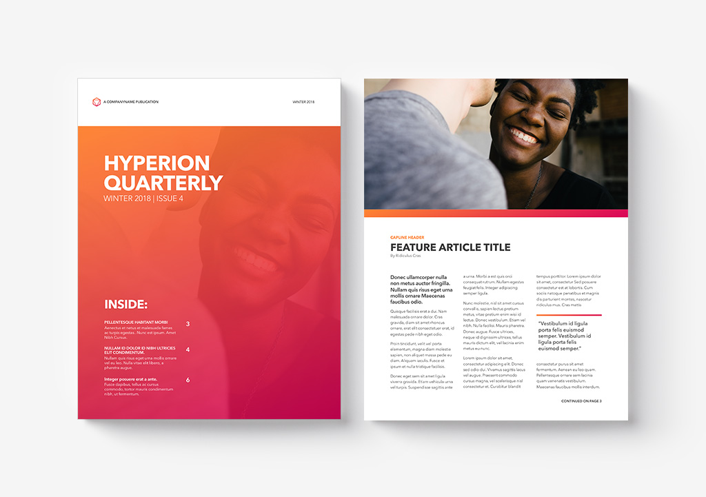 Newsletter - Layered Cover and Feature Article pages