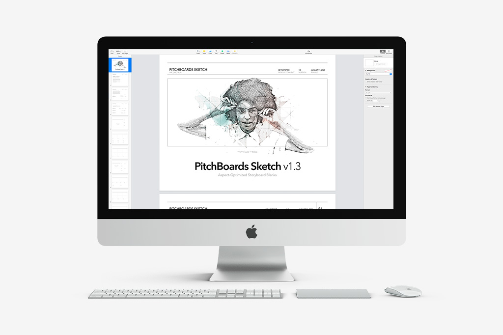 PitchBoards Sketch preview in Pages for Mac