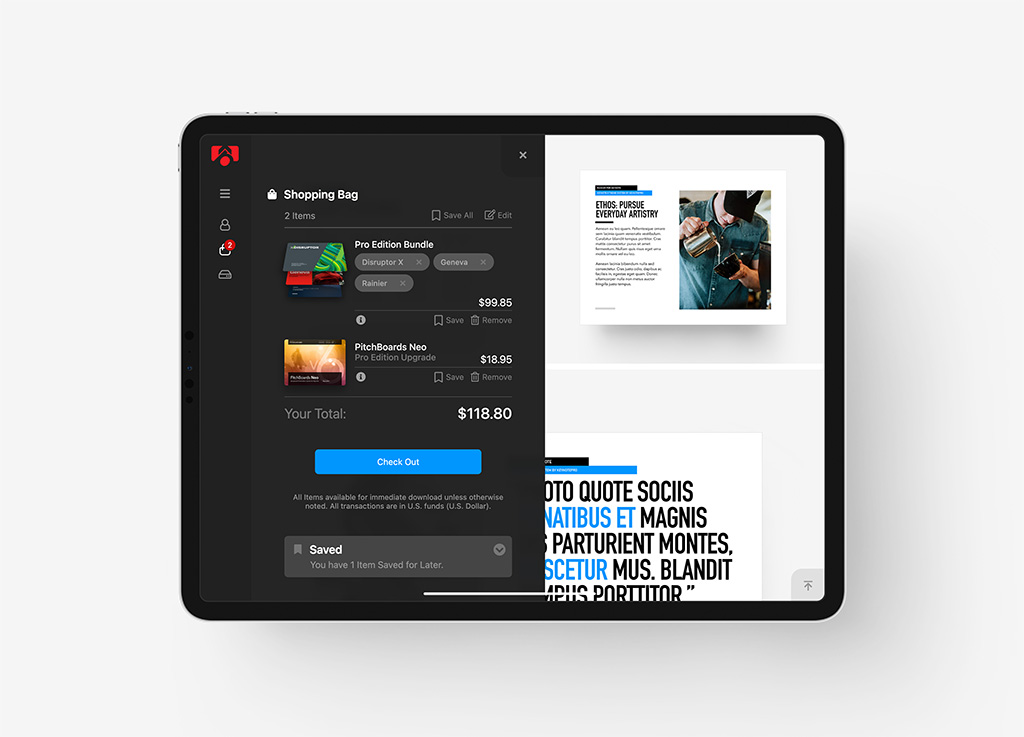 KeynotePro v4: Pro Bundle created and shown in Bag view on iPadOS