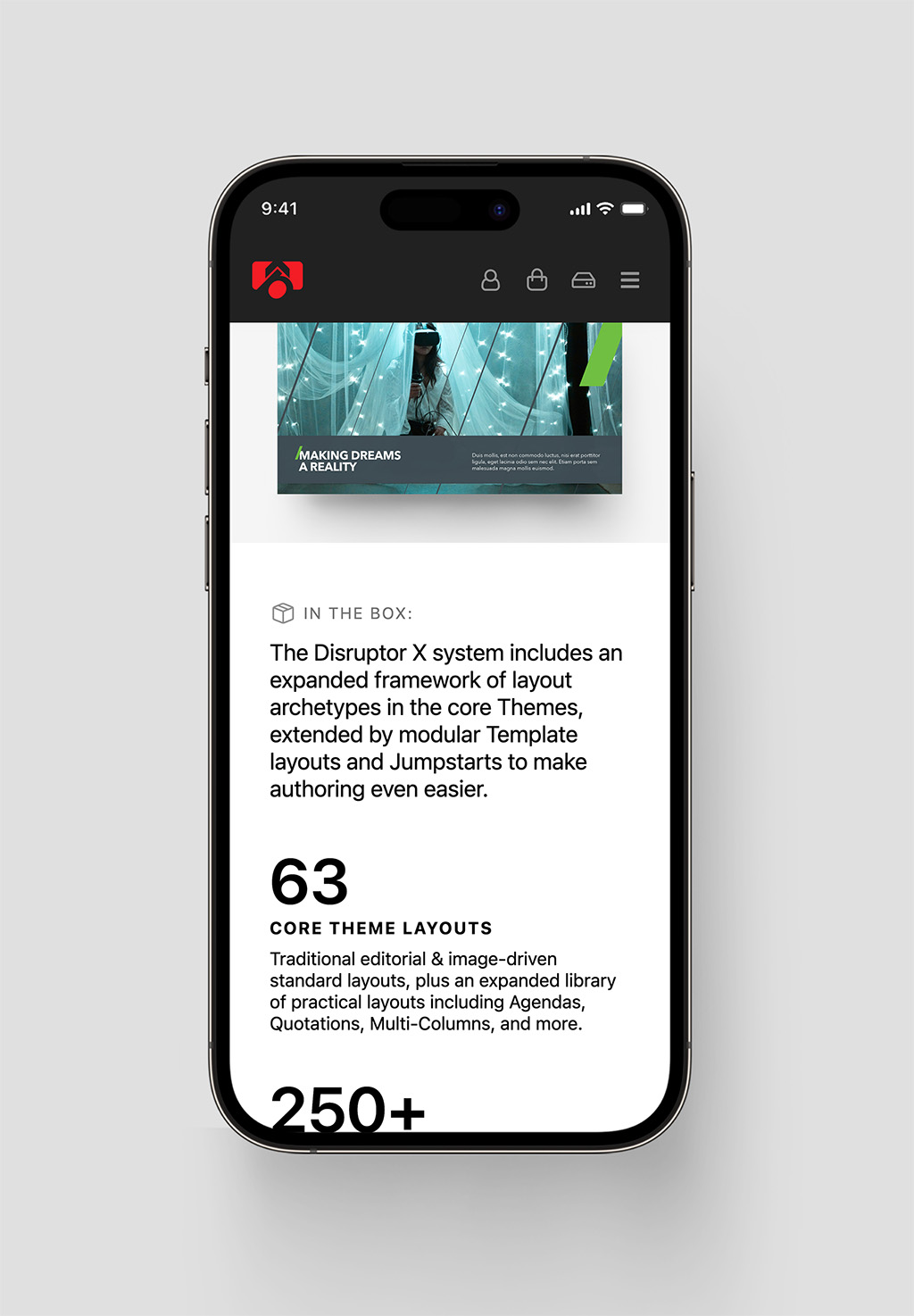 KeynotePro v4: Product Page in iOS, Light Mode