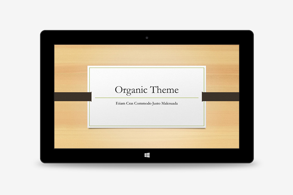 Organic Theme - Default Variant, Title slide on a Surface Pro 1