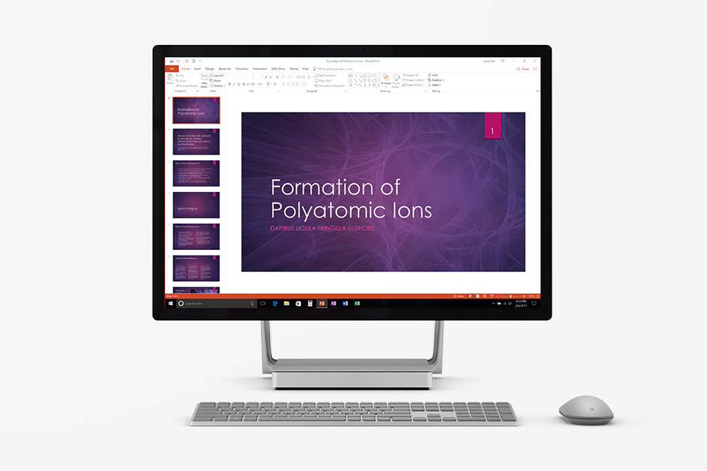 Ion theme presentation preview with Layered Billboard-image background Blend