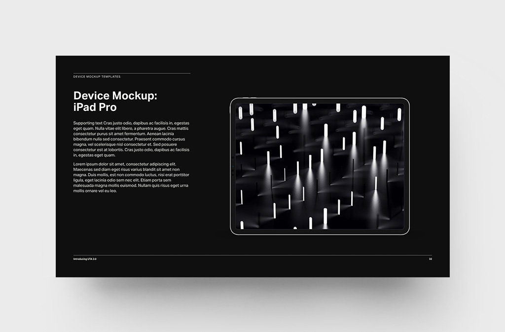 UTA:2 Toolkit Extensions – Frame Dark Device Mockup Templates: iPad Pro